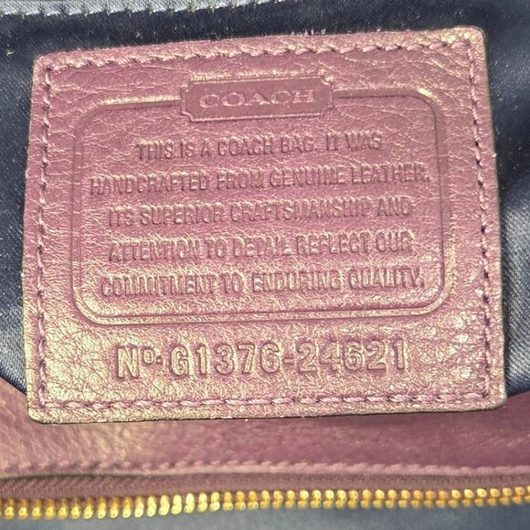 Coach Madison Phoebe 2013 Plum Purple Pebbled Leather Shoulder Bag 26421 - Picture 6 of 13